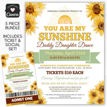 Sunflower daddy daughter dance flyer